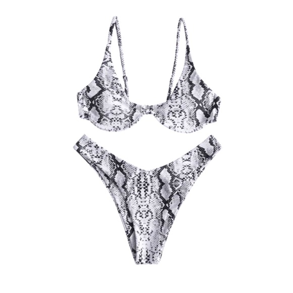 ZAFUL Animal Print Underwire High Leg Bikini - Picture 5 of 5